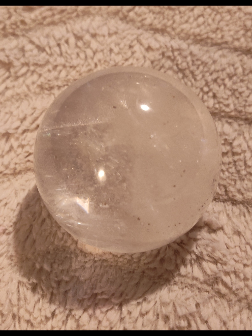 Vintage! Clear w/ Black Specs- Crystal Sphere Decorative Orb- 248g